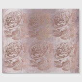 Rozen Roos Gold Pastel Metallic Floral Delicate Cadeaupapier (Vlak)