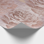 Rozen Roos Gold Pastel Metallic Floral Delicate Cadeaupapier (Hoek)