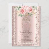 Rozen, Roos Gouden Glitter Lijst 90e Verjaardag Kaart (Voorkant)