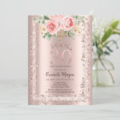 Rozen, Roos Gouden Glitter Lijst Kroon 30e Verjaar Kaart (Staand voorkant)