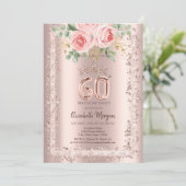 Rozen, Roos Gouden Glitter Lijst Kroon 60e Verjaar Kaart (Staand voorkant)