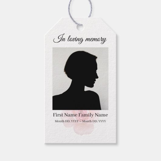 Rozen rouw lint labels cadeaulabel (Voorkant)