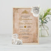  Rozen - Royal Quinceanera Kaart (Staand voorkant)