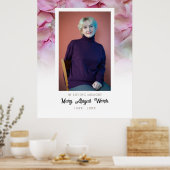 ROZEN ROZE BLAADJES IN LIEFDEVOLLE HERINNERING POS POSTER (Keuken)