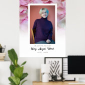 ROZEN ROZE BLAADJES IN LIEFDEVOLLE HERINNERING POS POSTER (Thuiskantoor)