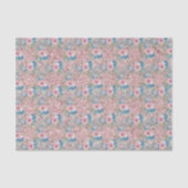  Rozen Roze Blauw Kleine Roze Achtergrond Tissuepapier (Voorkant)