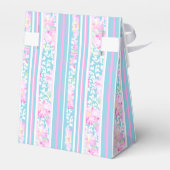 Rozen, Roze Blauw Wit Strepen Tent Favor Box Bedankdoosjes (Achterkant)