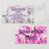 rozen Roze Bloemen Bunch boeket, achtergrond busin Visitekaartje (Voorkant / Achterkant)