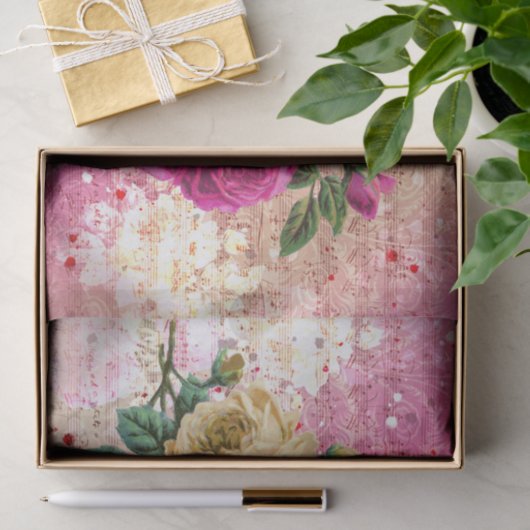  Rozen Roze crème-loskoppeling Tissuepapier (Geschenk)