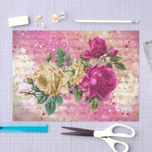  Rozen Roze crème-loskoppeling Tissuepapier (Craft)