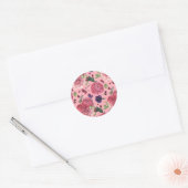 Rozen roze droompatroon ronde sticker (Envelop)