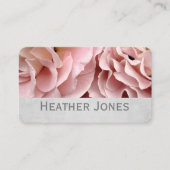 rozen roze en grijze bloemfoto visitekaartje (Voorkant)