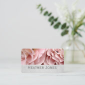rozen roze en grijze bloemfoto visitekaartje (Staand voorkant)