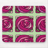  Rozen Roze en Groen bloempatroon Muismat (Voorkant)
