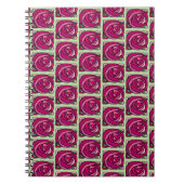 Rozen Roze en Groen bloempatroon Notitieboek (Voorkant)