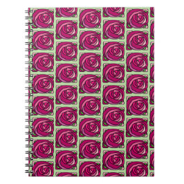 Rozen Roze en Groen bloempatroon Notitieboek