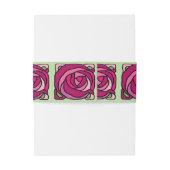  Rozen Roze en Groen bloempatroon Uitnodigingen Wikkel (Achterkant Voorbeeld)