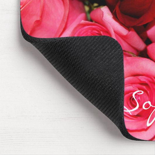 Rozen, roze en rode-computermousepad muismat (Hoek)