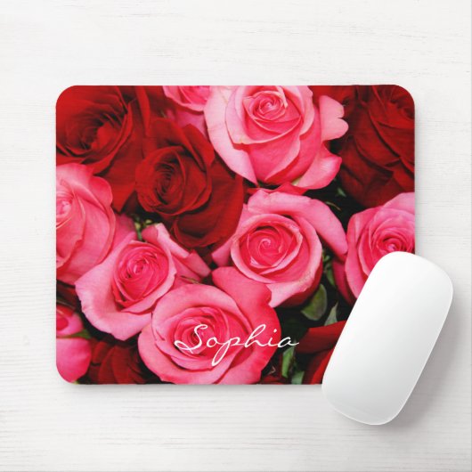 Rozen, roze en rode-computermousepad muismat (Met muis)