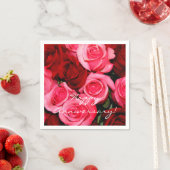 Rozen, roze en rode papieren luiers servet (Insitu)