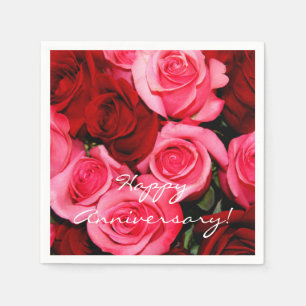 Rozen, roze en rode papieren luiers servet