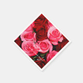 Rozen, roze en rode papieren luiers servet (Hoek)