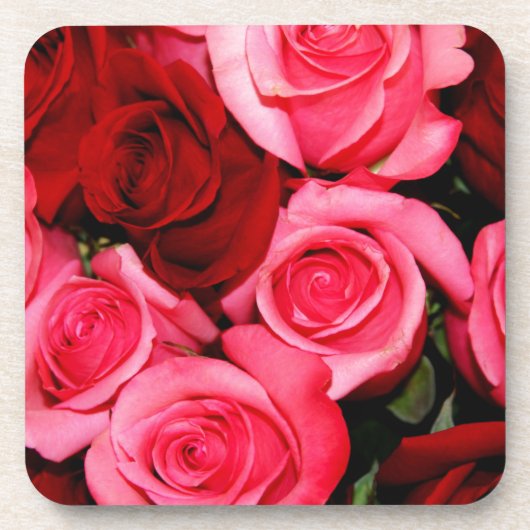 Rozen, roze en rood drankjes onderzetter (Voorkant)