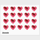 Rozen, roze en rood hart sticker (Vel)
