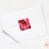Rozen, roze en rood vierkante sticker (Envelop)