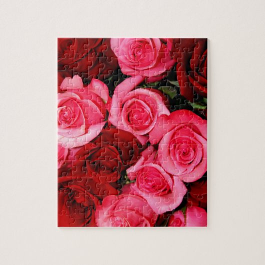 Rozen, roze en roodpuzzel legpuzzel (Verticaal)