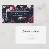 Rozen roze en Violet Floral Patroon Visitekaartje (Voorkant / Achterkant)
