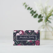 Rozen roze en Violet Floral Patroon Visitekaartje (Staand voorkant)