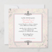  Rozen + Roze/Faux Silver/Gray uitnodigingen (Achterkant)