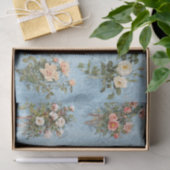  Rozen Roze Floral Blauw en Witte Ontkoppeling Tissuepapier (Geschenk)