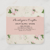  Rozen Roze Floral Square Visitekaartje (Achterkant)