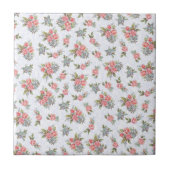 Rozen roze floreel landhuisje tegeltje (Voorkant)