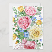 Rozen Roze geel Baby shower Kaart (Achterkant)