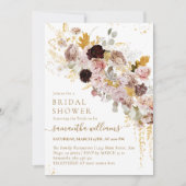 Rozen Roze & Goud Bloemen Elegant Vrijgezellenfees Kaart (Voorkant)