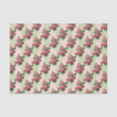 Rozen Roze & Groene Streep Tissuepapier (Voorkant)