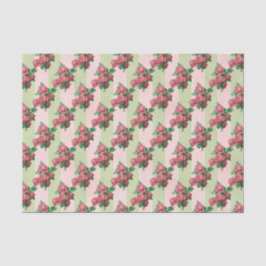 Rozen Roze & Groene Streep Tissuepapier