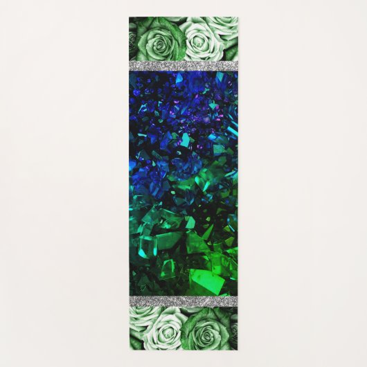 Rozen Roze marmer Glitter Yoga Mat (Voorkant)