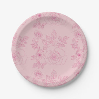 Rozen Roze Papieren Bordje
