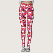 Rozen, roze rode roze Logo, dames Leggings (Voorkant)