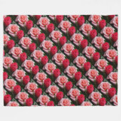 Rozen Roze rood flessenpatroon Fleece Deken (Voorkant (Horizontaal))
