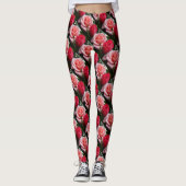  Rozen Roze rood flessenpatroon Leggings (Voorkant)