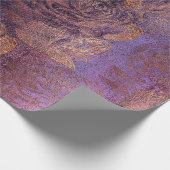 Rozen Roze Rose Gold Metallic Floral Burgundy Plum Cadeaupapier (Hoek)