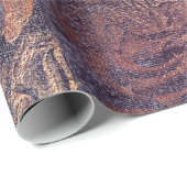 Rozen Roze Rose Gold Metallic Floral Burgundy Plum Cadeaupapier (Rol Hoek)