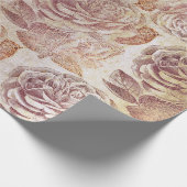 Rozen Roze Rose Gold Metallic Floral Old Grungy Cadeaupapier (Hoek)