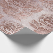 Rozen Roze roze goudmetaal Blush poeder Cadeaupapier (Hoek)
