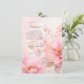 Rozen Roze Sympathie Begrafenis Bedankt | FOTO Kaart (Staand voorkant)